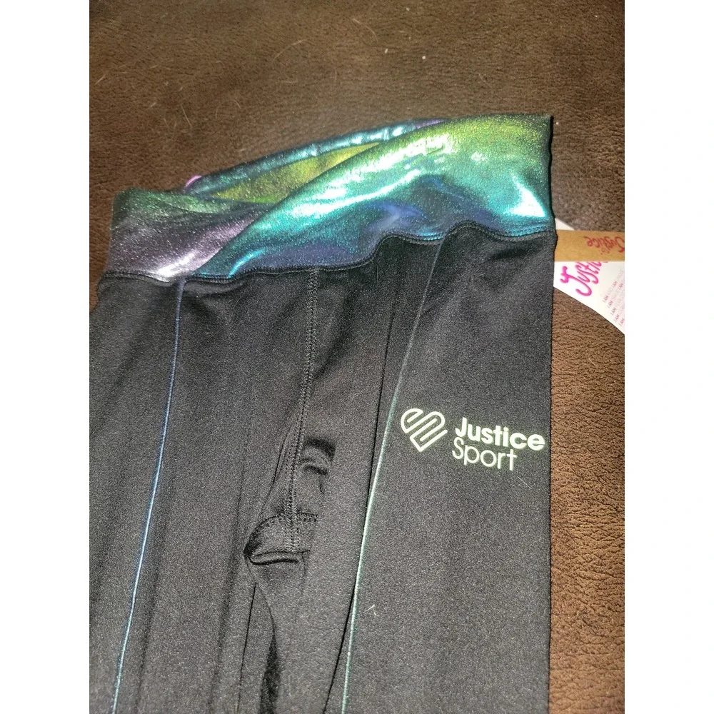 Justice sport rainbow‎ waist leggings size 10 nwt